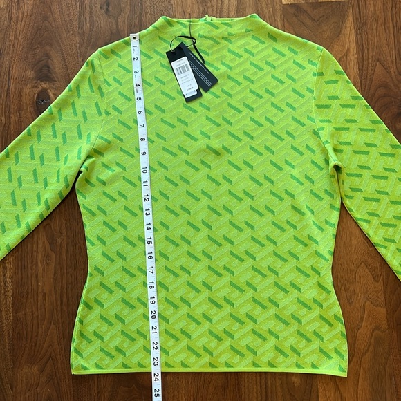 Versace La Greca Jacquard Mock Neck Silk Blend Sweater - Picture 11 of 16